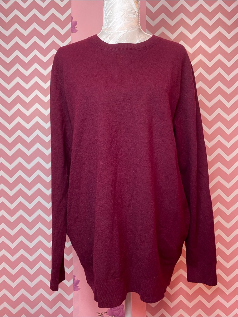 🎀🌷 100% Cashmere 🌷🎀 Crewneck Sweater in Burgundy Red